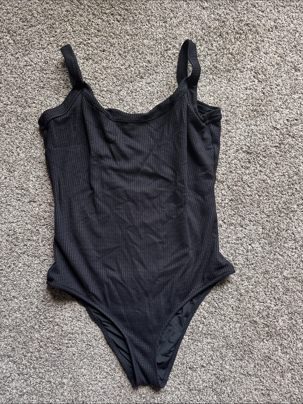 American Eagle Outfitters Black Textured One-Piece Swimsuit